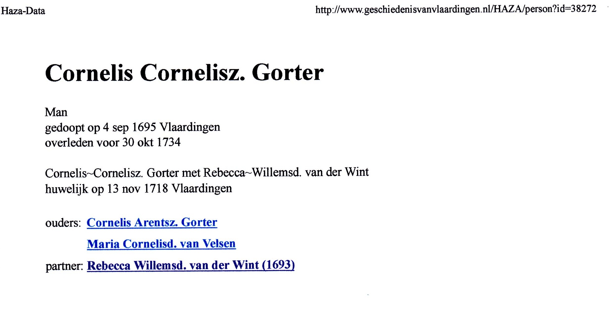 1695-09-04 Cornelis Cornelisz Gorter