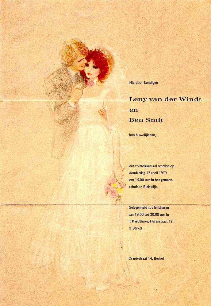 1979-04-12 Huwelijk van Leny van der Windt en Ben Smit