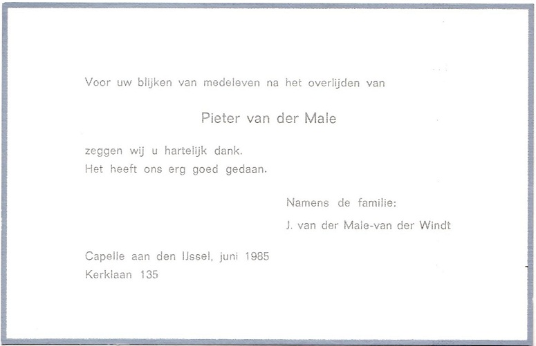 1985-06 Medeleven van Pieter van der Male