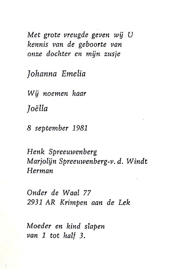 1981-09-08 Johanna Emelia Spreeuwenberg